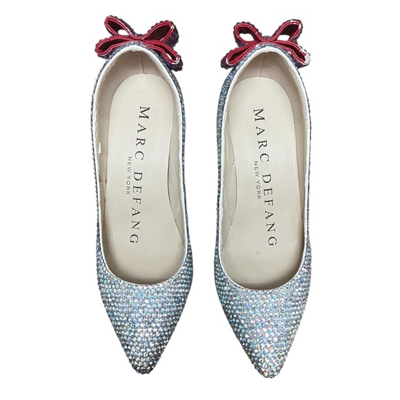 Marc Defang Handmade Rhinestones Pageant Prom Heels Shoes 6.5 Fairycore Coquette - Picture 4 of 12